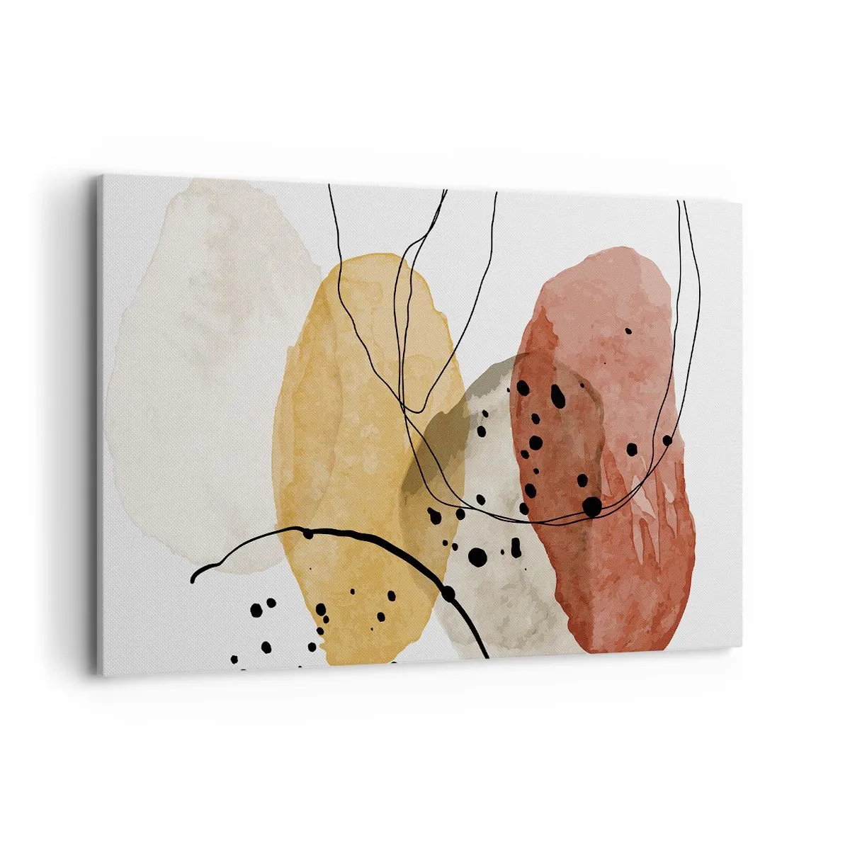 Bild auf Leinwand - Leinwandbild - Abstrakte Flecken in Beige-, Gelb- und Rottönen - 120x80cm - Wie leichte, transparente Luft - Moderne Wanddekoration für Wohnzimmer und Schlafzimmer ARTTOR