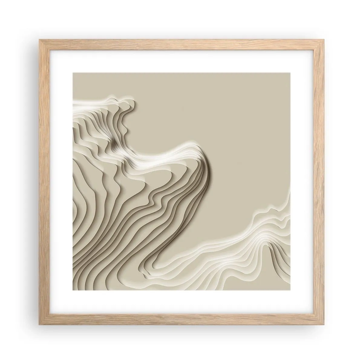Poster in einem Rahmen aus heller Eiche - Topographie der Kunst - 40x40 cm