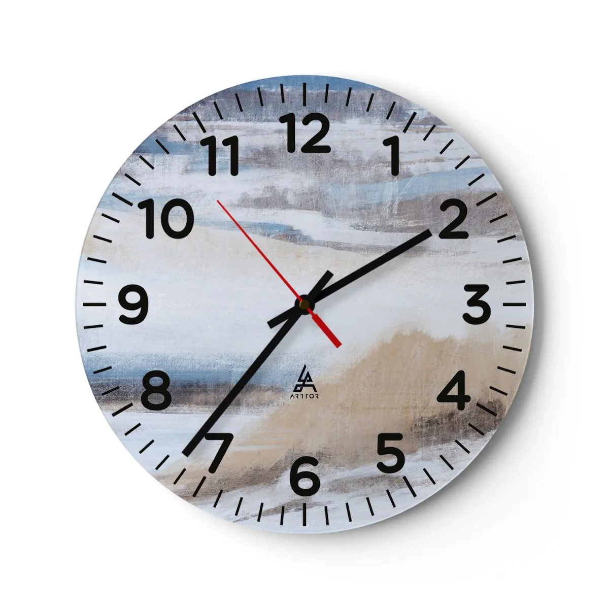 Wanduhr - Glasuhr - Winterkomposition - 40x40 cm