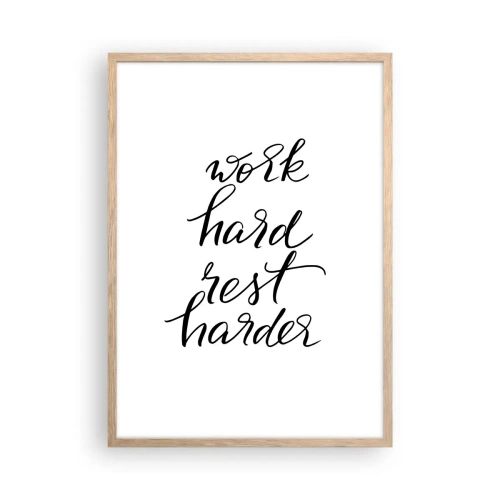 Poster in einem Rahmen aus heller Eiche - Lebensbalance - 50x70 cm