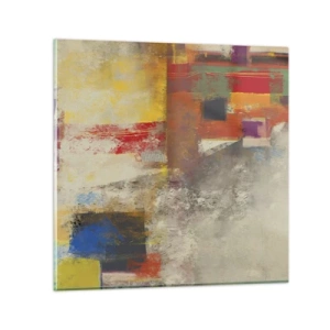 Glasbild - Bild auf glas - Geometrie der Farben - 30x30 cm