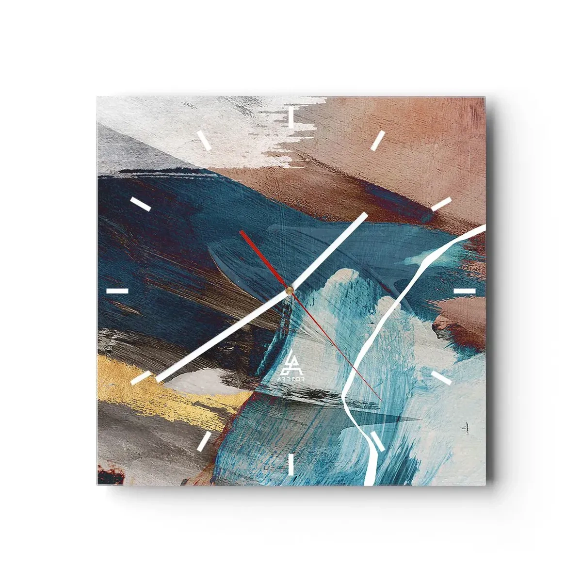 Wanduhr - Glasuhr - Großzügig und mit Energie - 40x40 cm