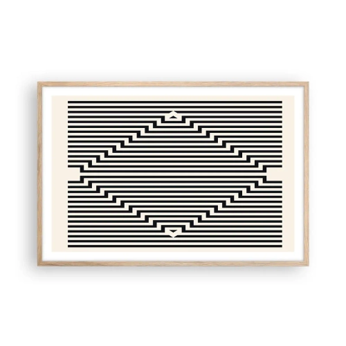 Poster in einem Rahmen aus heller Eiche - Geometrische Illusion - 91x61 cm