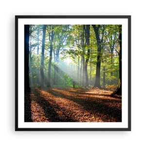 Poster in einem schwarzem Rahmen - Licht und Schatten - 60x60 cm