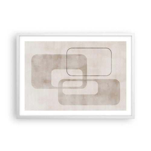 Poster in einem weißen Rahmen - Geometrische Fuge - 70x50 cm