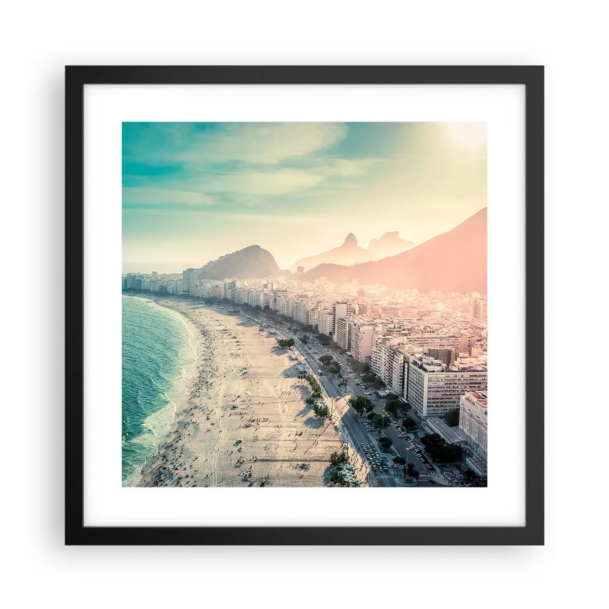 Poster in einem schwarzem Rahmen - Ewiger Urlaub in Rio - 40x40 cm