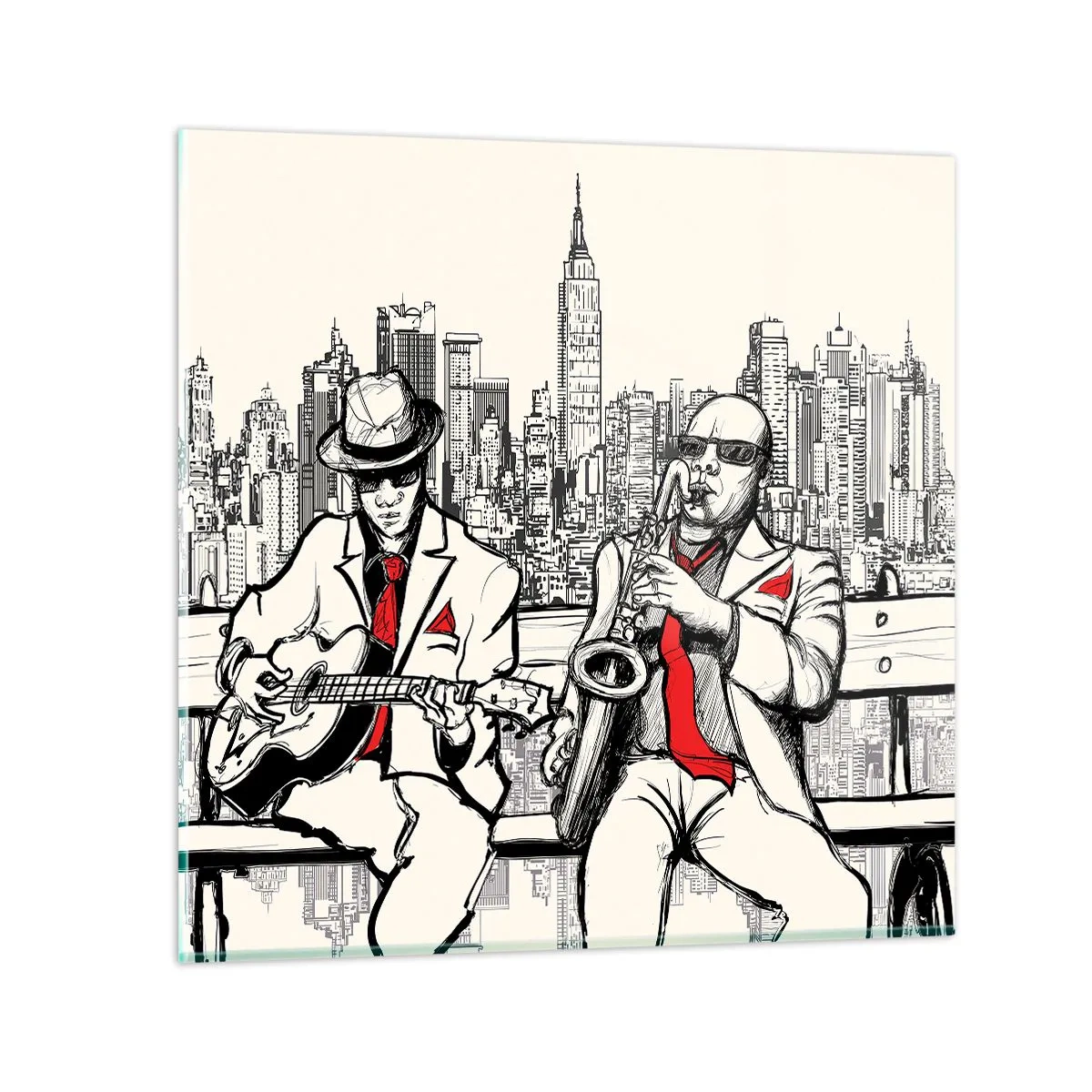 Glasbild - Bild auf glas - New Yorker Improvisation - 60x60 cm