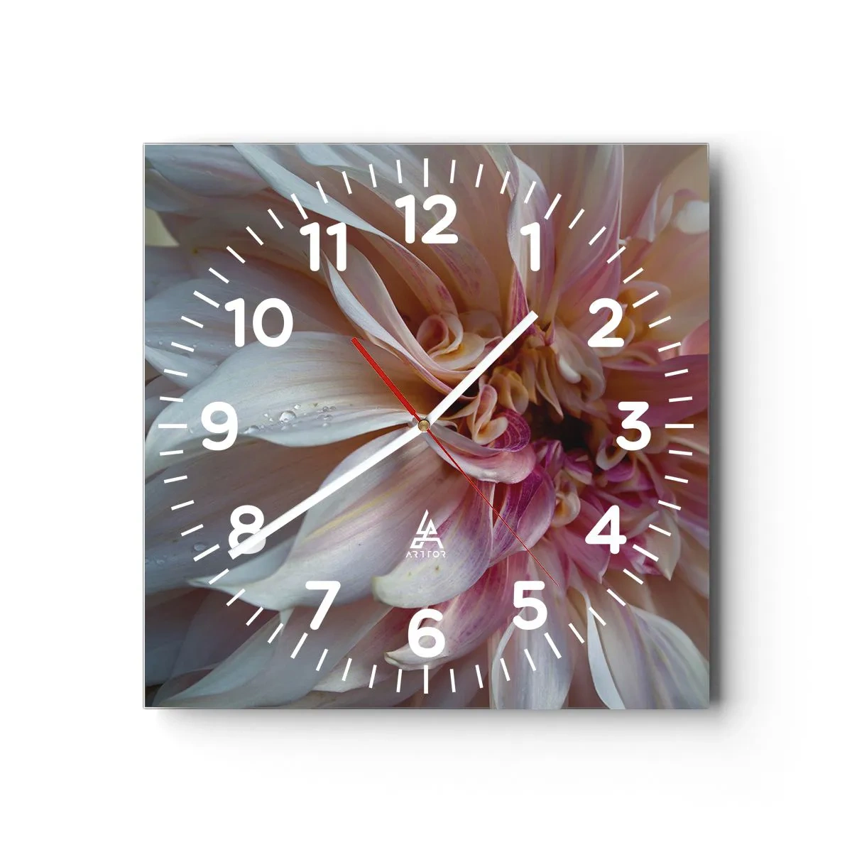Wanduhr - Glasuhr - Blühende Frische - 40x40 cm