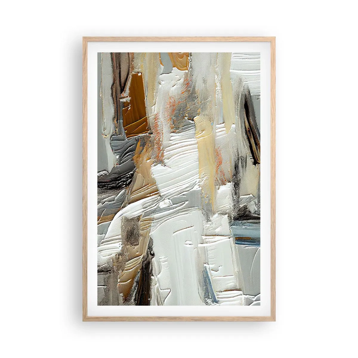 Poster in einem Rahmen aus heller Eiche - Bunte Schichten - 61x91 cm