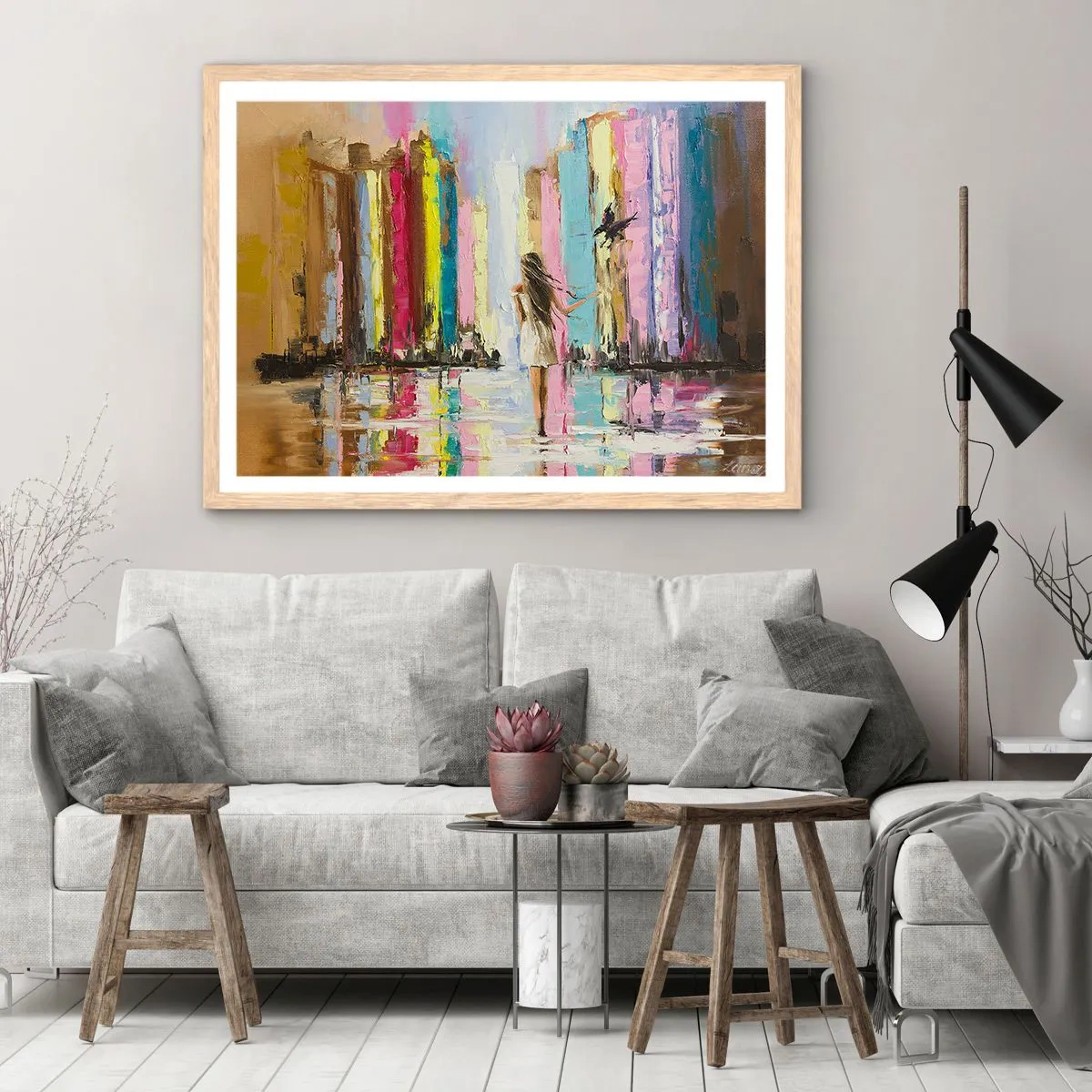 Poster in einem Rahmen aus heller Eiche - Folge mir - 40x30 cm