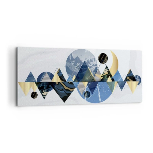 Bild auf Leinwand - Leinwandbild - Geometrische Landschaft - 100x40 cm