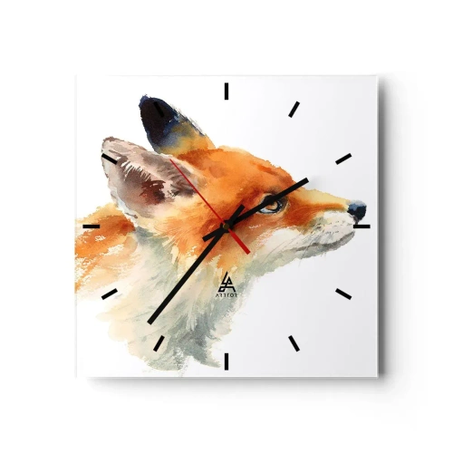 Wanduhr - Glasuhr - Man kann nie vorsichtig genug sein - 40x40 cm