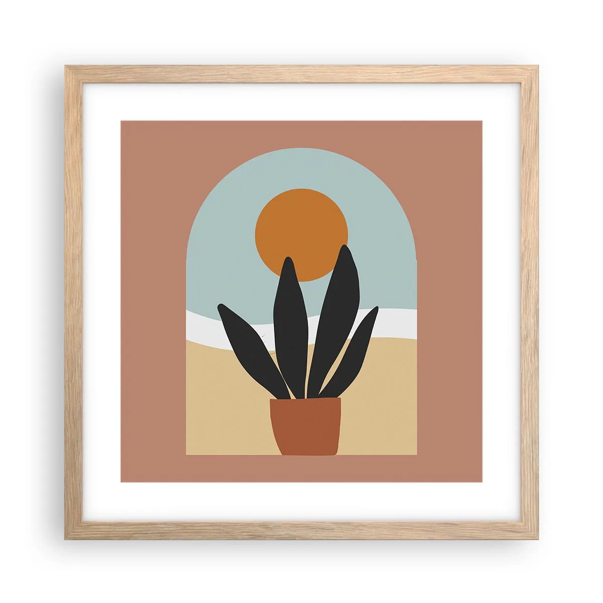 Poster in einem Rahmen aus heller Eiche - Kleine Freuden - 40x40 cm
