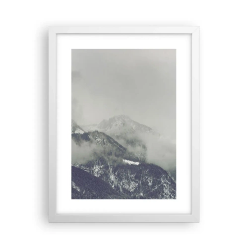 Poster in einem weißen Rahmen - Nebliges Tal - 30x40 cm