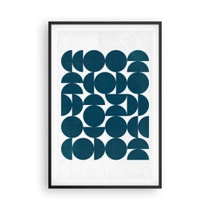 Poster in einem schwarzem Rahmen - Kreise und Halbkreise - 61x91 cm