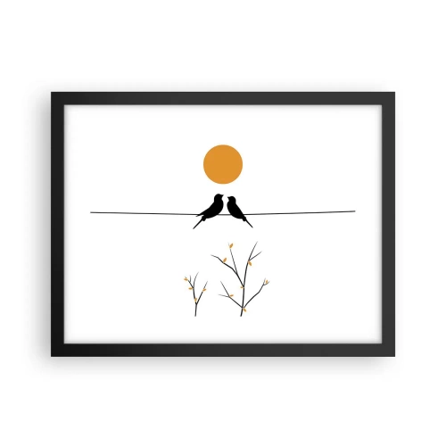 Poster in einem schwarzem Rahmen - Abend der Nachtigallen - 40x30 cm