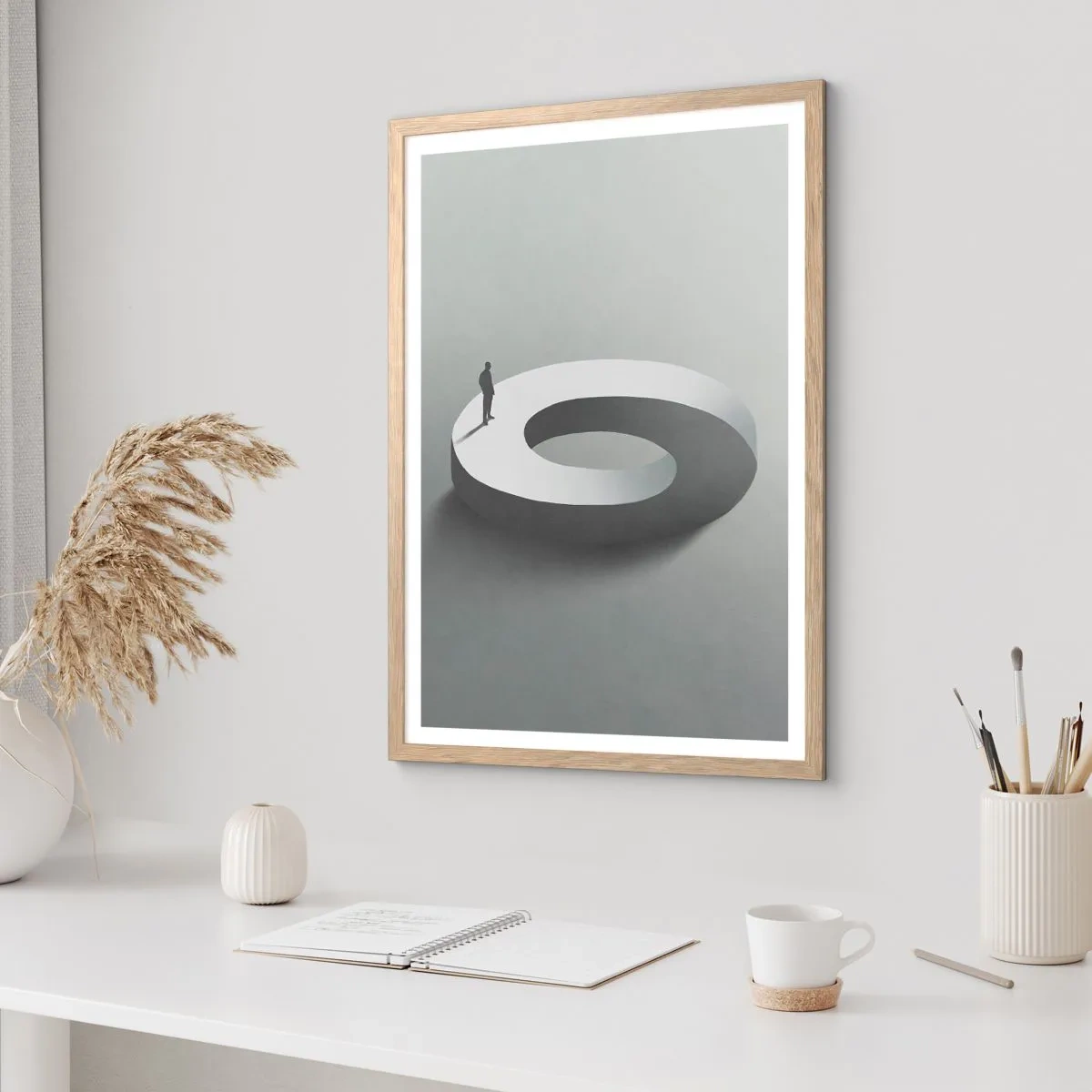 Poster in einem Rahmen aus heller Eiche - Und wie soll man davon klug werden - 70x100 cm