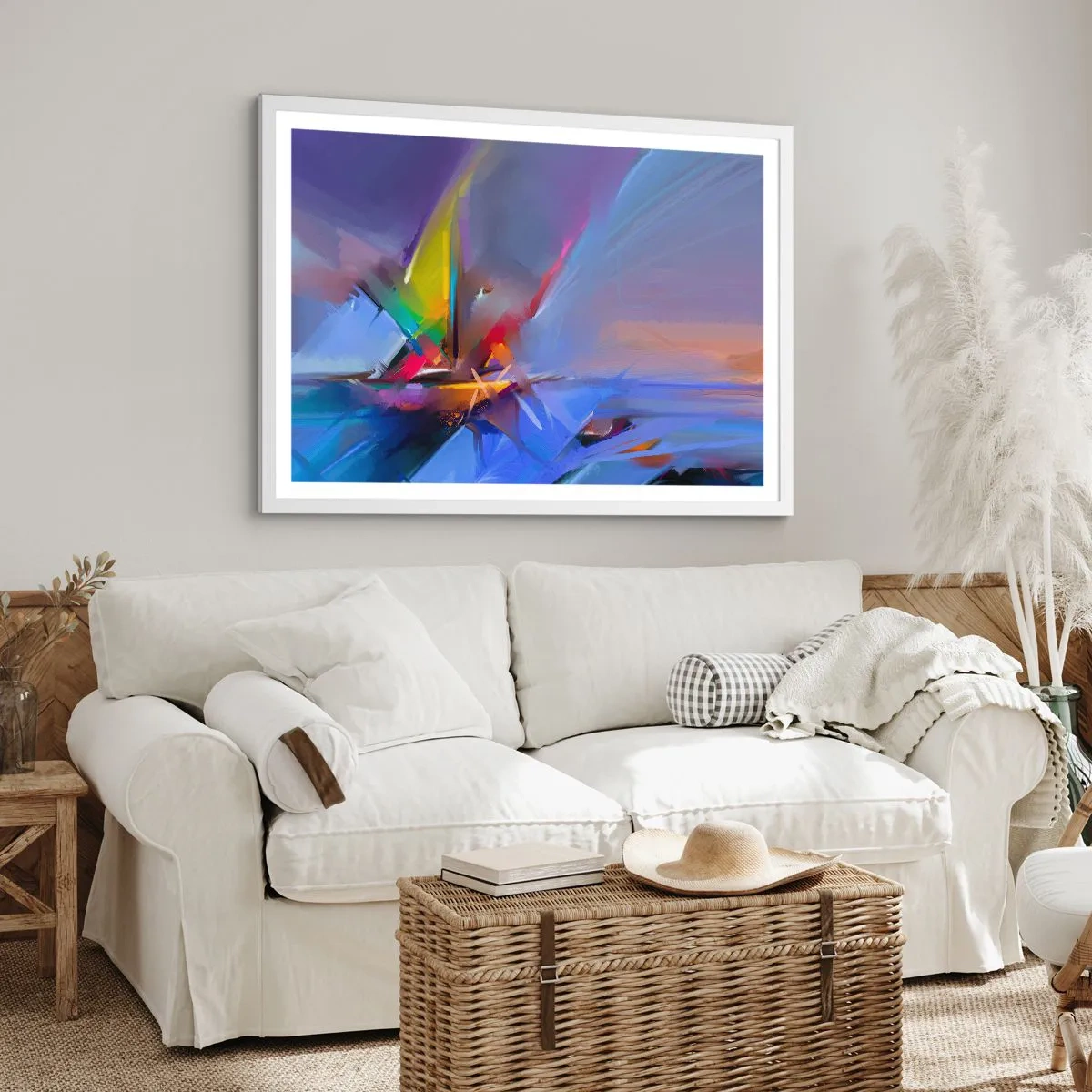 Poster in einem weißen Rahmen - Propeller wie ein Vogel - 91x61 cm