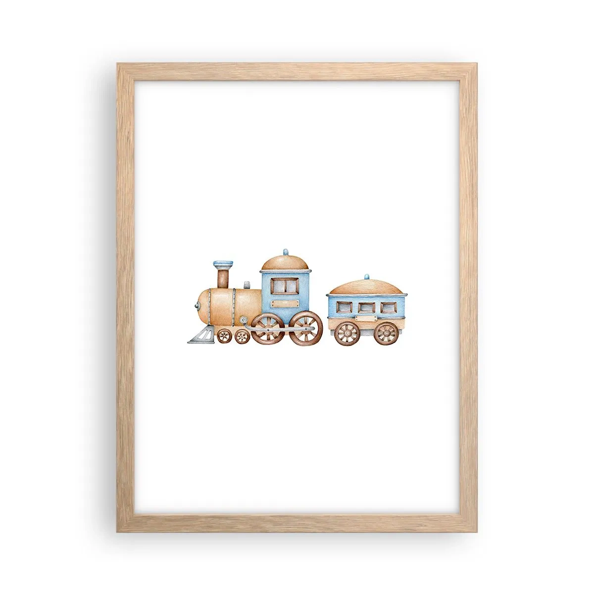 Poster in einem Rahmen aus heller Eiche - Am Bahnhof steht ... - 30x40 cm