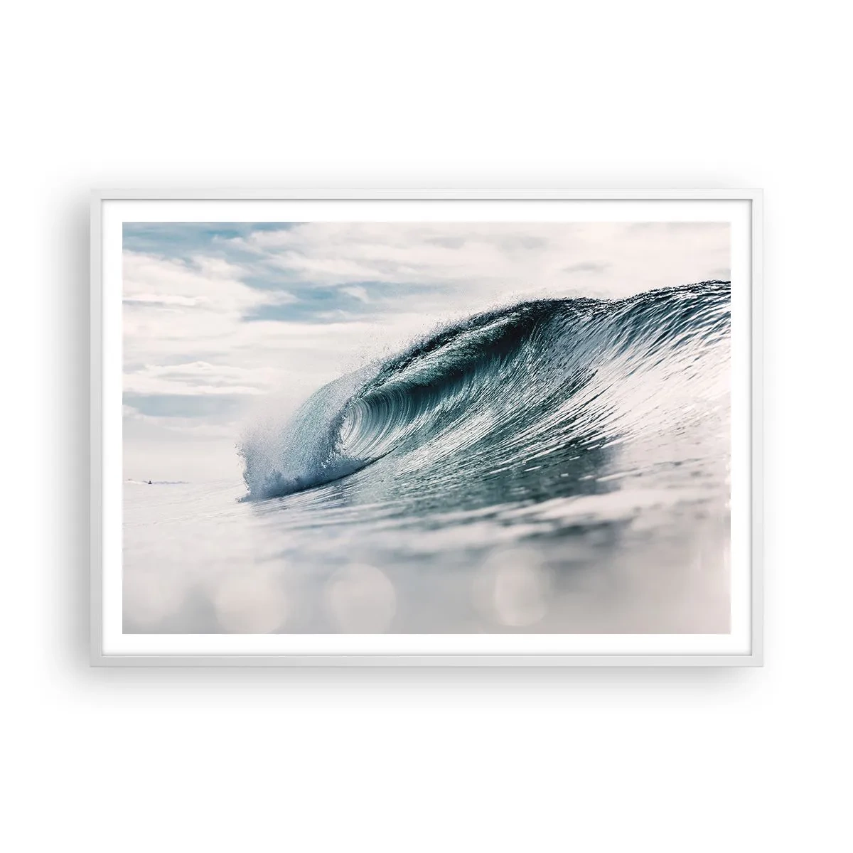 Poster in einem weißen Rahmen - Wasserspitze - 100x70 cm