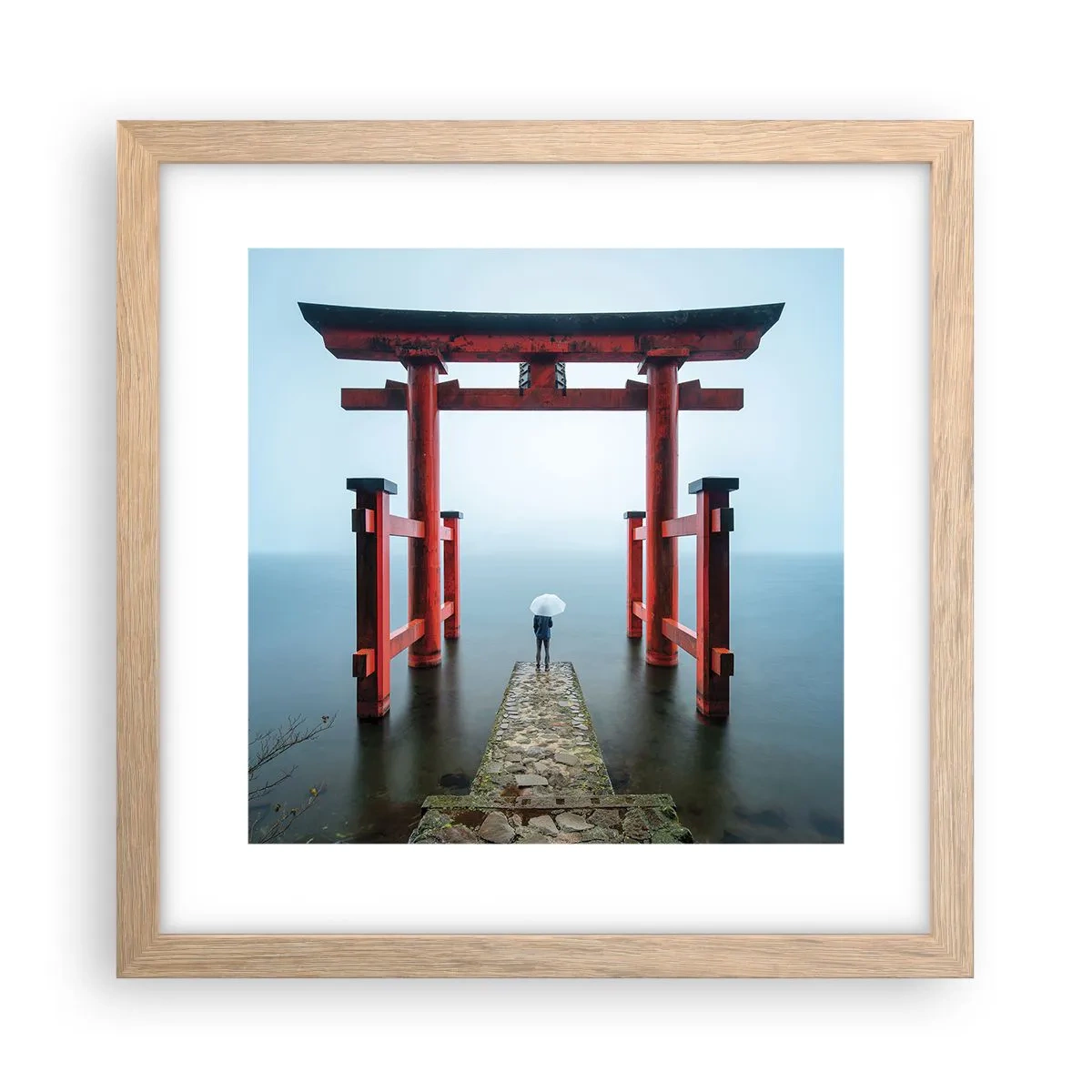 Poster in einem Rahmen aus heller Eiche - Japanische Träumerei - 30x30 cm