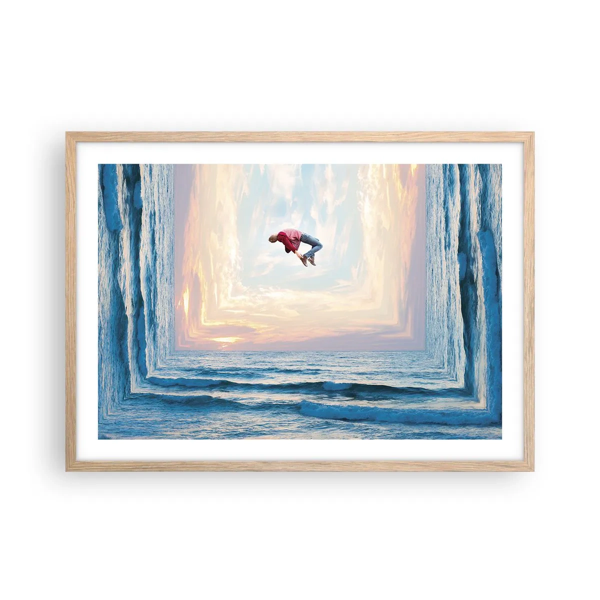 Poster in einem Rahmen aus heller Eiche - In eine andere Dimension - 70x50 cm