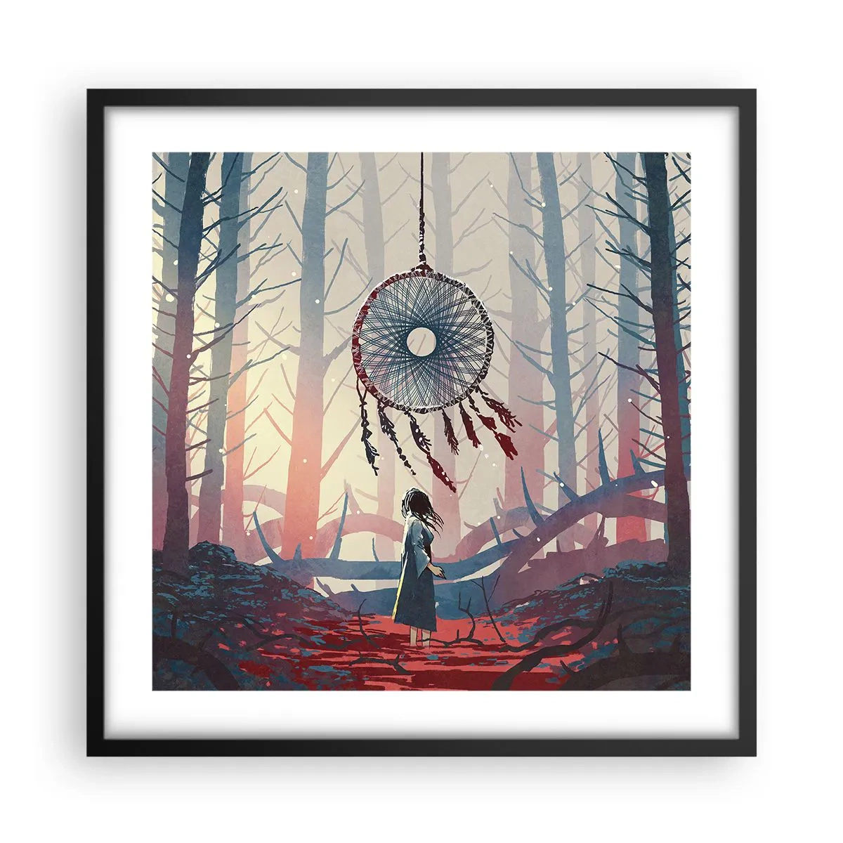 Poster in einem schwarzem Rahmen - Geheimes Glücksritual - 50x50 cm