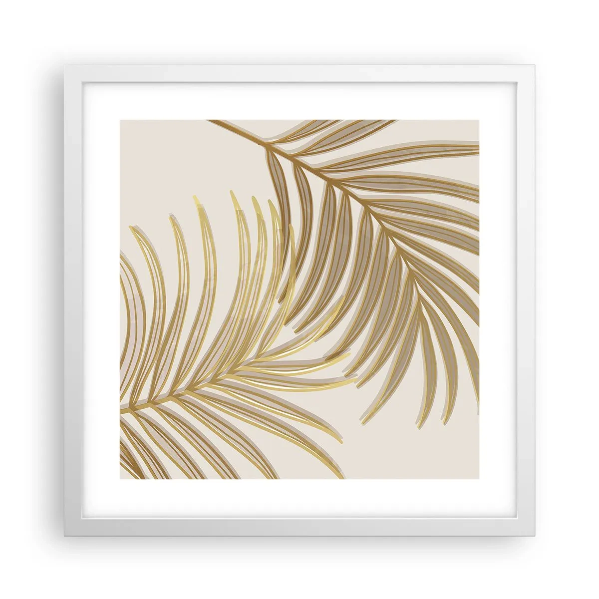 Poster in einem weißen Rahmen - Goldene Palme! - 40x40 cm