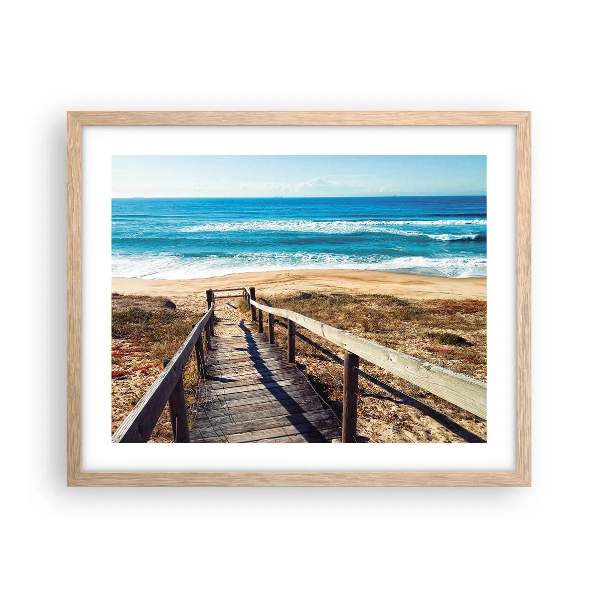 Poster in einem Rahmen aus heller Eiche - Lauf! - 50x40 cm