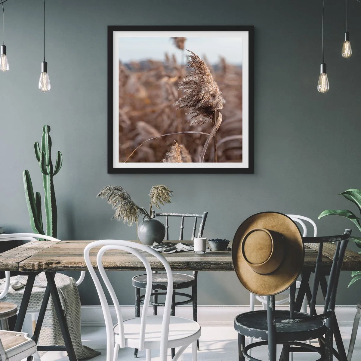 Poster in einem schwarzem Rahmen - Zeit, mit dem Wind zu gehen - 50x50 cm