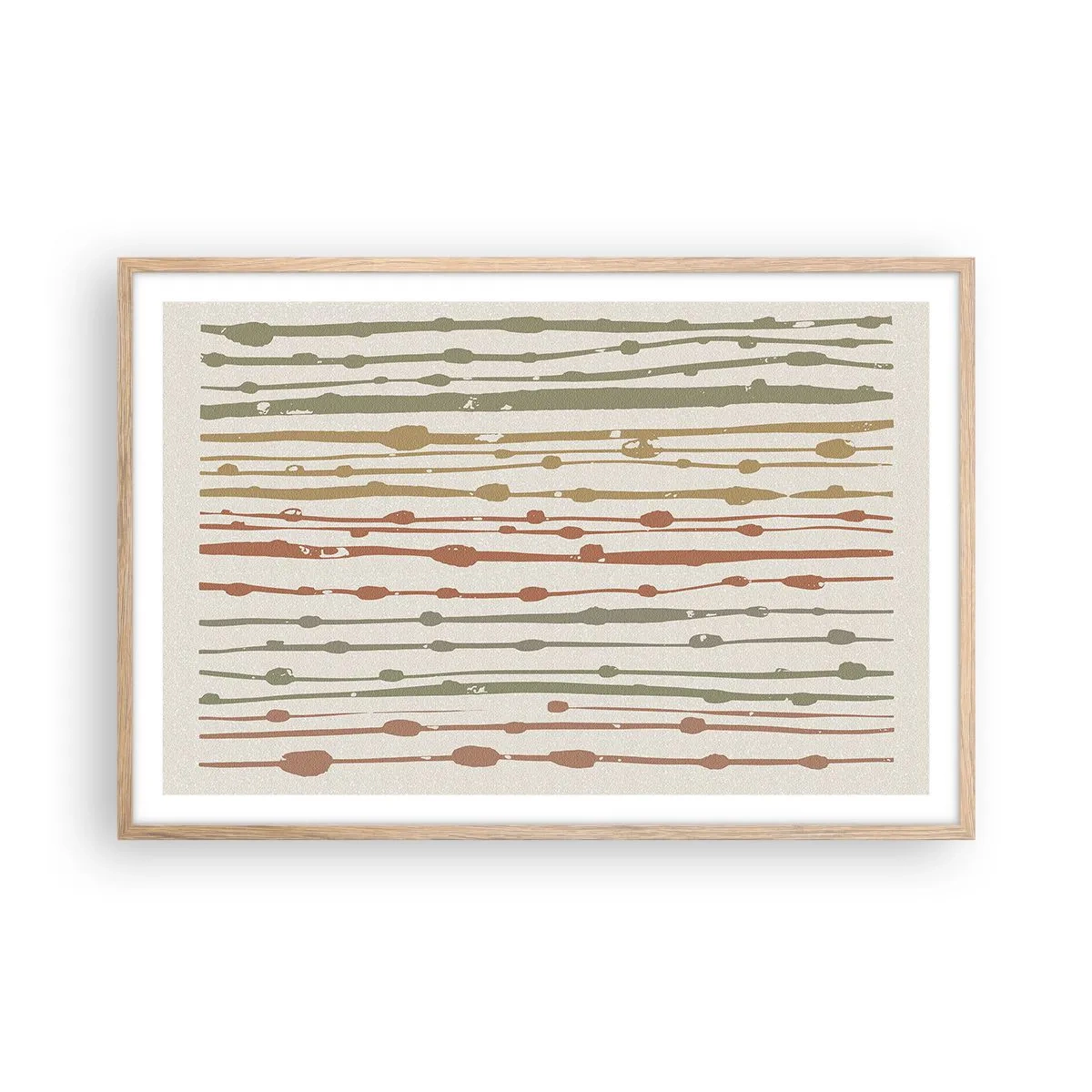 Poster in einem Rahmen aus heller Eiche - Musikalische Notation von Farben - 91x61 cm