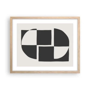 Poster in einem Rahmen aus heller Eiche - Antithese - Synthese - 50x40 cm