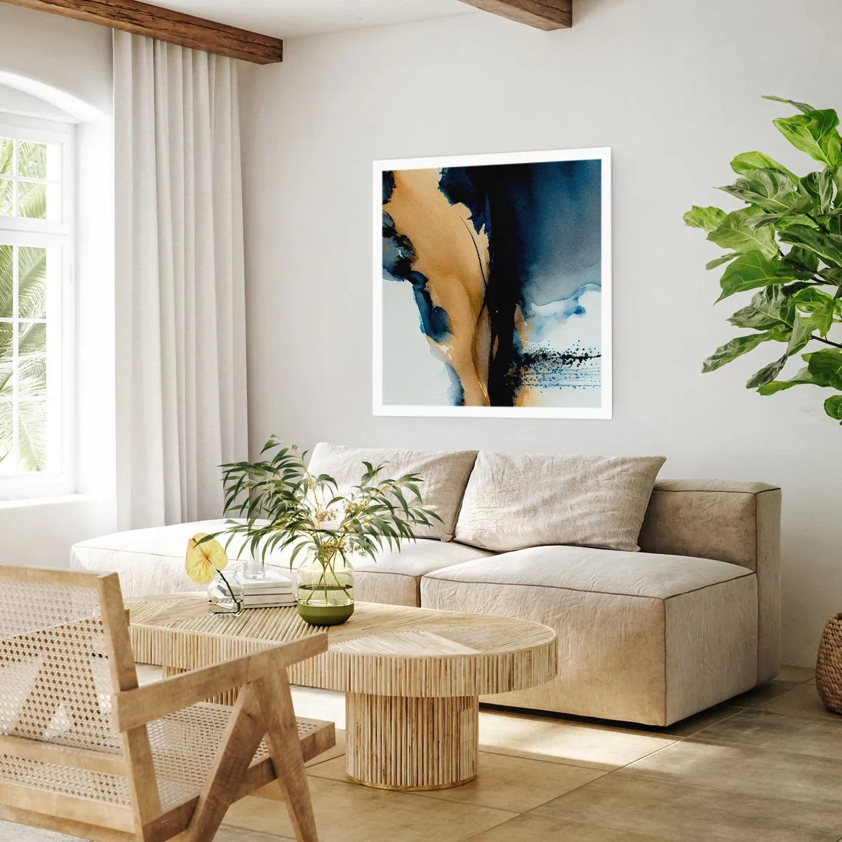 Poster - Hinter dem Vorhang - 30x30 cm