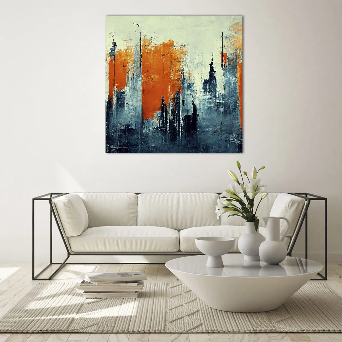 Glasbild - Bild auf glas - Moderne Landschaft - 60x60 cm