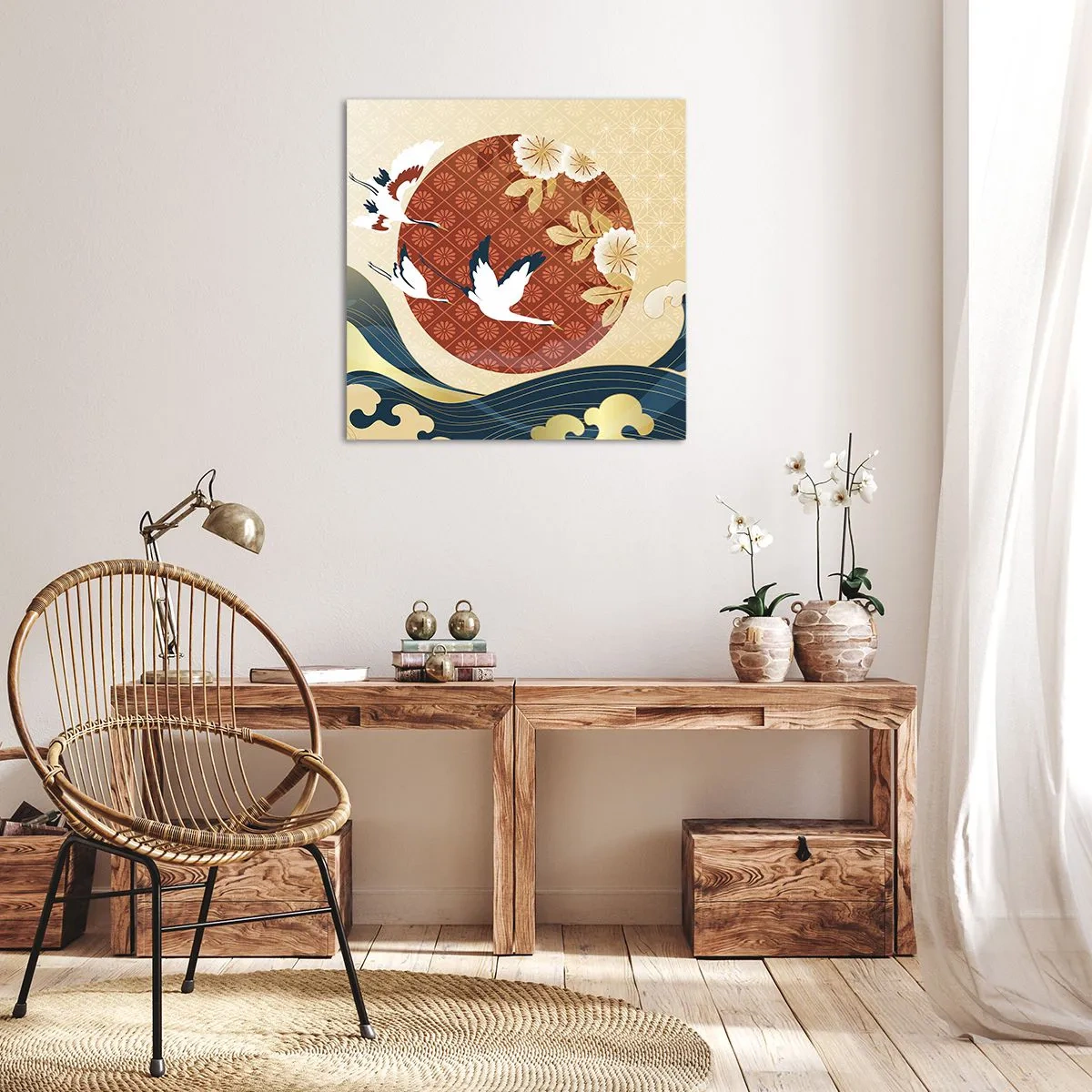 Bild auf Leinwand - Leinwandbild - Japanisches Märchen - 30x30 cm