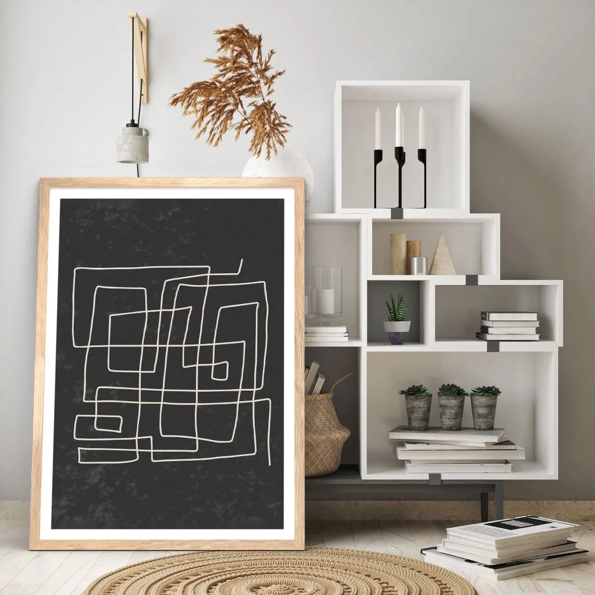 Poster in einem Rahmen aus heller Eiche - Nicht so einfach - 30x40 cm