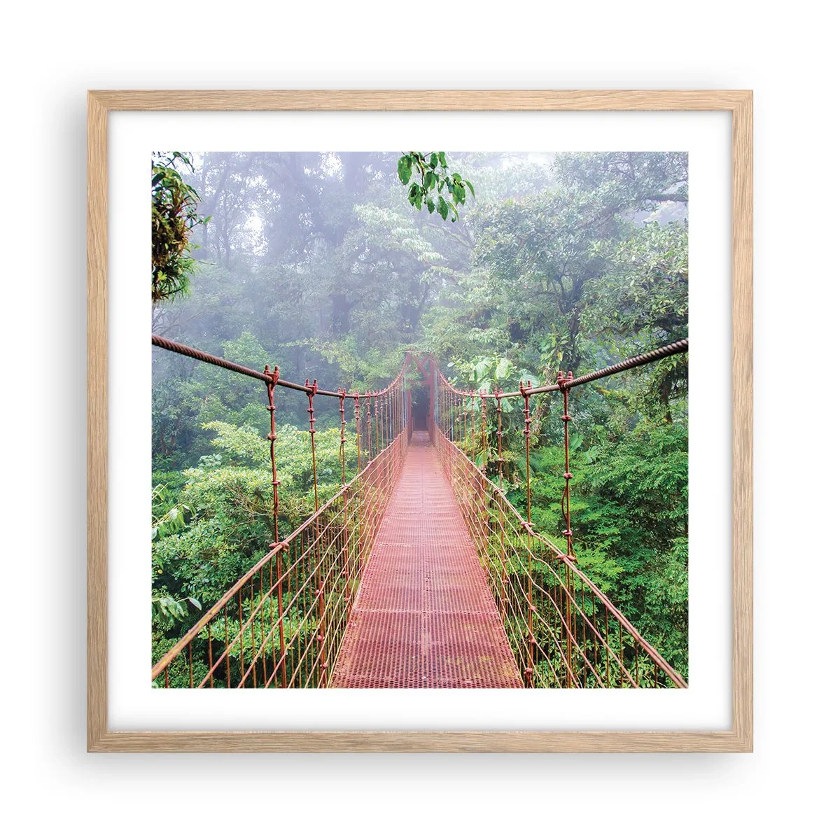 Poster in einem Rahmen aus heller Eiche - Über den Kronen aufgehängt - 50x50 cm