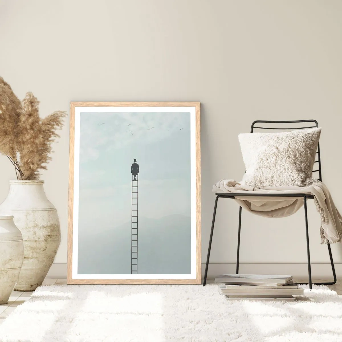 Poster in einem Rahmen aus heller Eiche - Erhebe dich darüber! - 50x70 cm