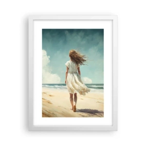 Poster in einem weißen Rahmen - Der Sonne und dem Wind begegnen - 30x40 cm