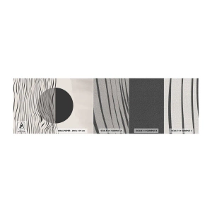 Fototapeten Muster Premium Canvas - Halbe Komposition - Abstraktion, Stück, Schwarz und weiß - 100x30 cm