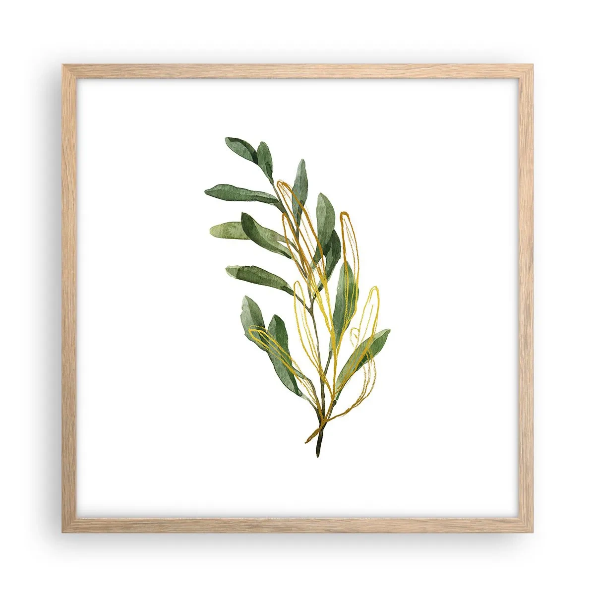 Poster in einem Rahmen aus heller Eiche - Alles was gut ist - 50x50 cm