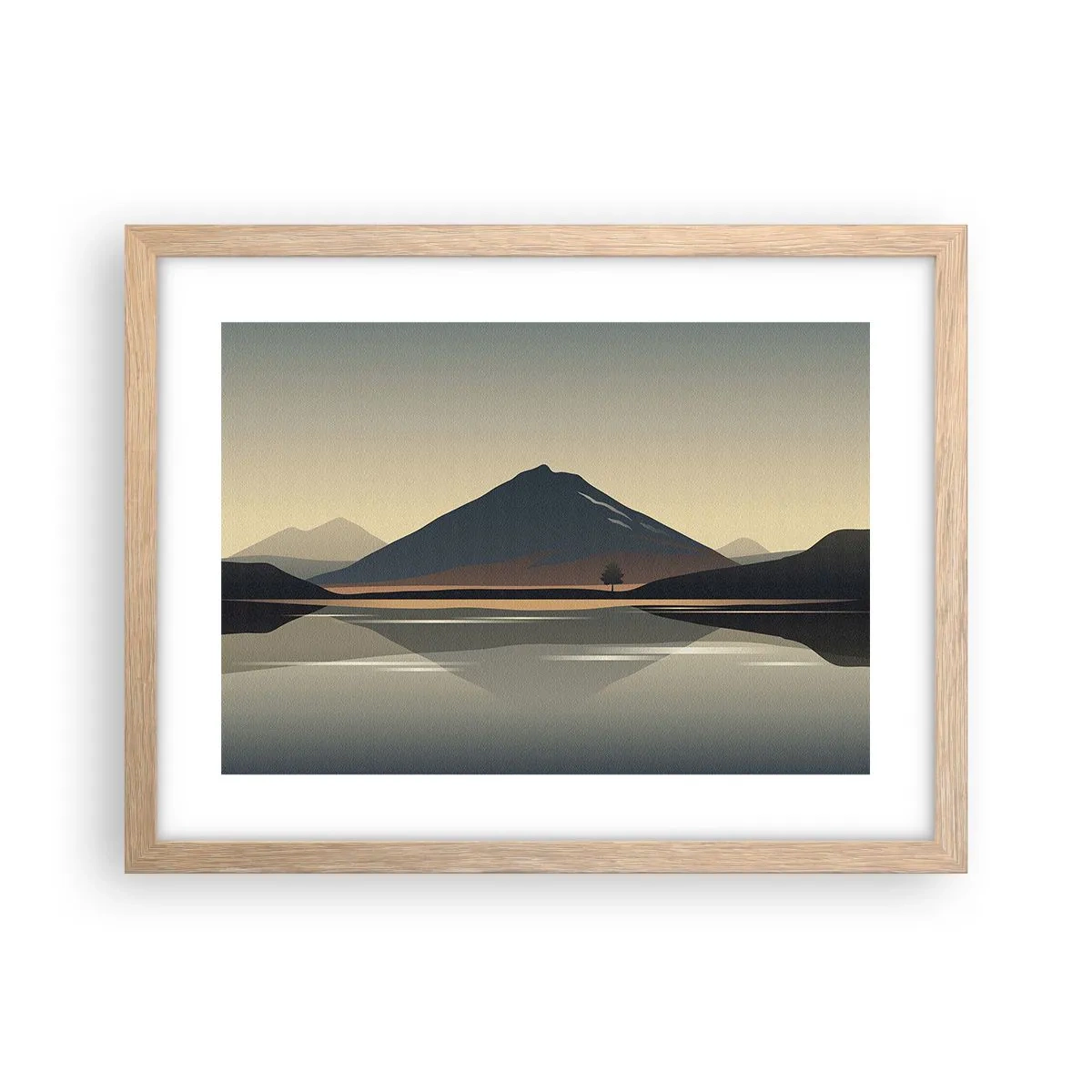 Poster in einem Rahmen aus heller Eiche - Spiegelreflexion - 40x30 cm
