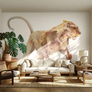 Selbstklebende Fototapete Deluxe Sticker - Wilde Anmut - Tiere, Löwe, Abstraktion - 100x70 cm
