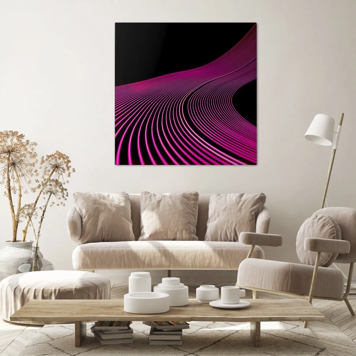 Bild auf Leinwand - Leinwandbild - Allee des Lichts - 60x60 cm