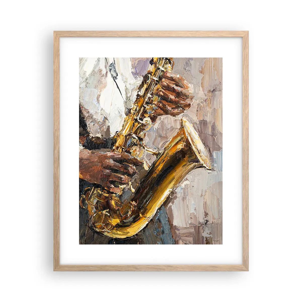 Poster in einem Rahmen aus heller Eiche - Zeit fürs Solo - 40x50 cm