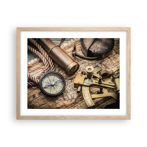 Poster in einem Rahmen aus heller Eiche - Setze Sie einen Kurs - 50x40 cm