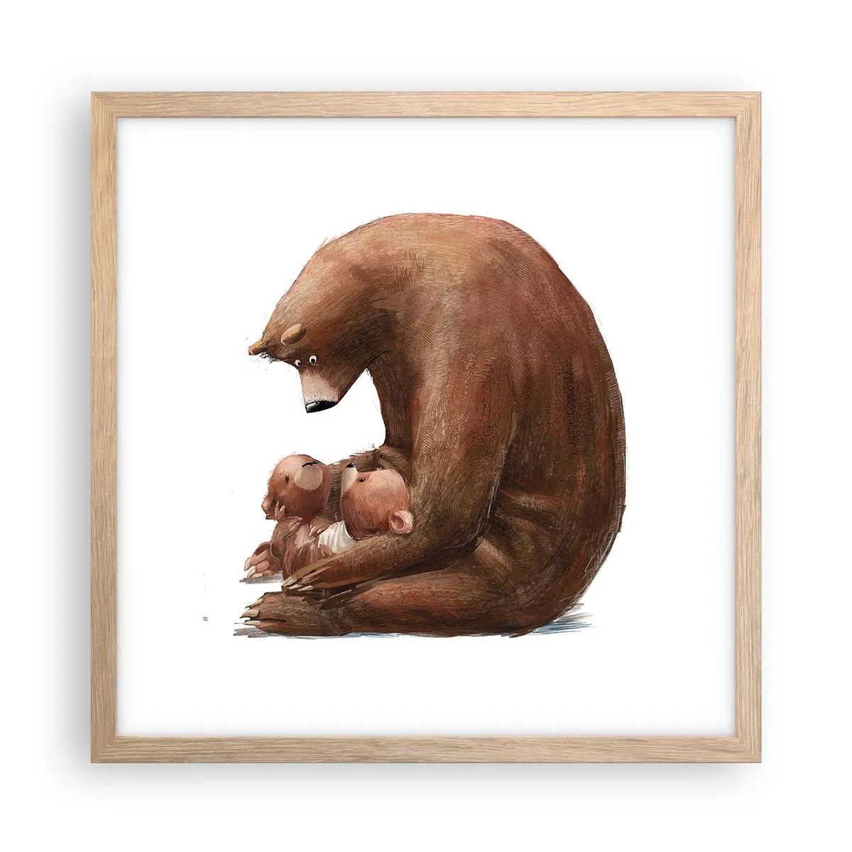 Poster in einem Rahmen aus heller Eiche - Süße Träume, Kinder - 40x40 cm