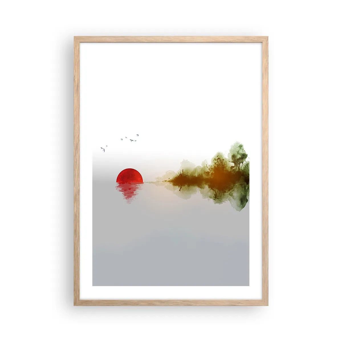 Poster in einem Rahmen aus heller Eiche - Versprechen der Ruhe - 50x70 cm