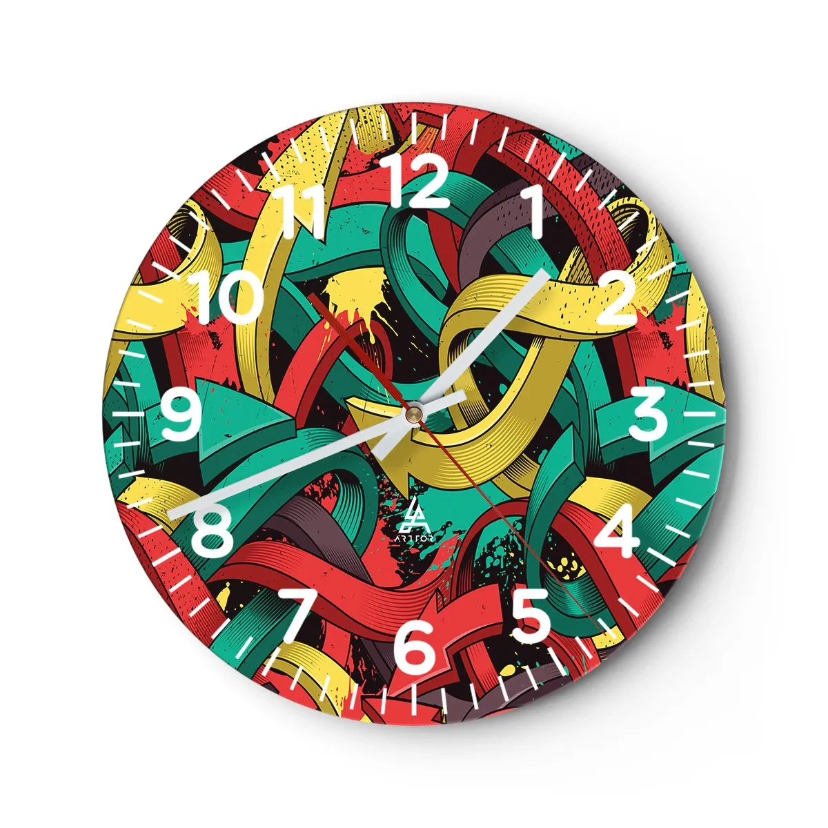 Wanduhr - Glasuhr - Welcher Weg zum Ziel? - 40x40 cm