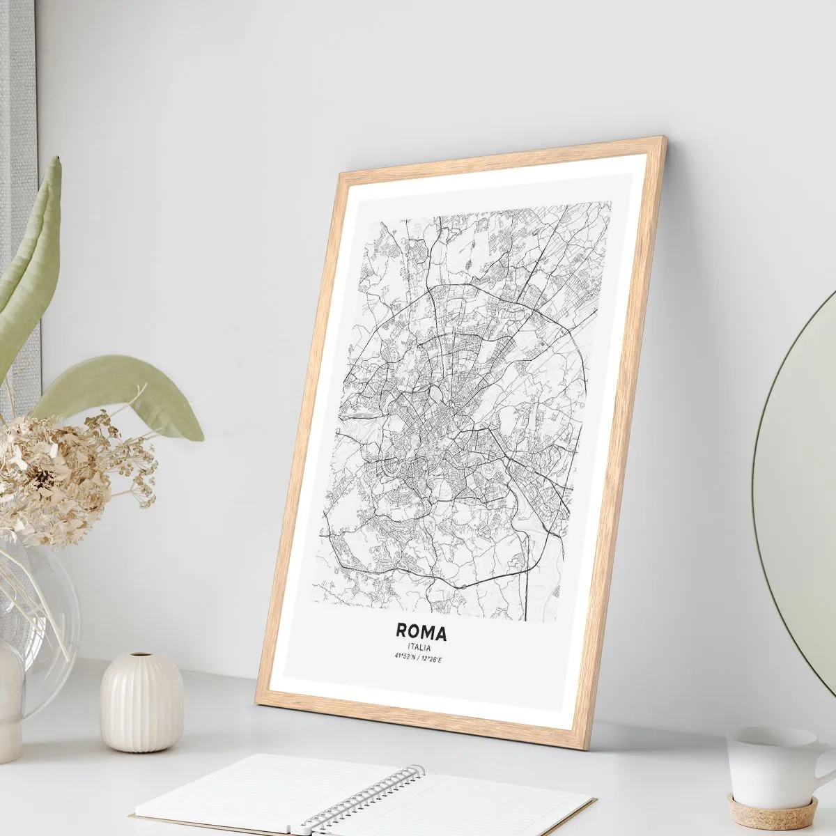 Poster in einem Rahmen aus heller Eiche - Römischer Kreis - 40x50 cm